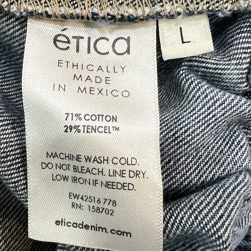 NWT ETICA Megg Utility Denim Jumpsuit Women's Large Dark Blue Belted Belt Pocket - Picture 11 of 13